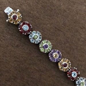 Custom Floral Multi Stone Bracelet STERLING SILVER